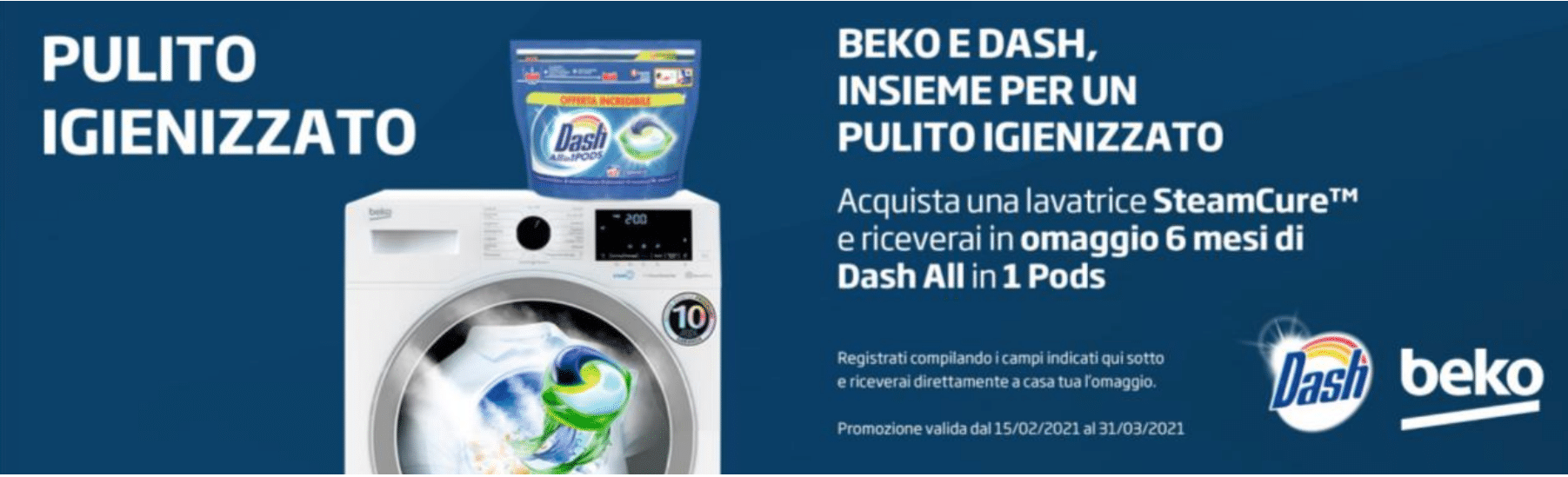 Beko e Dash, insieme per un pulito igienizzato